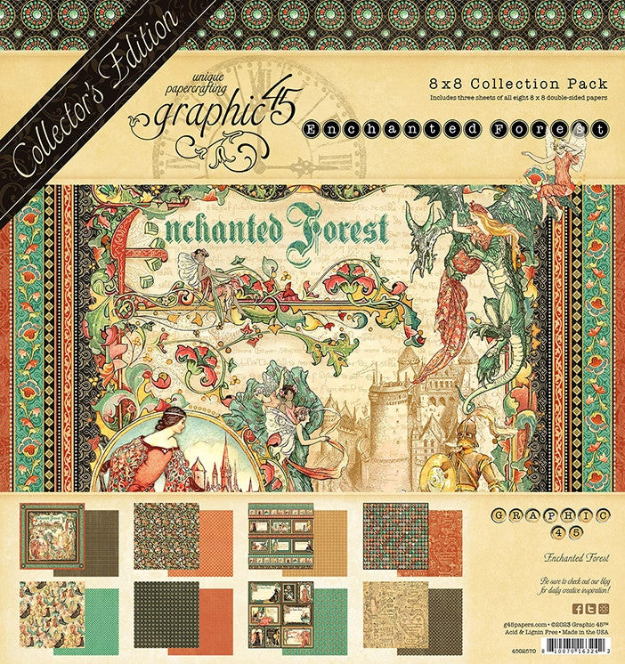 Graphic 45 Collector’s Edition Enchanted Forest 8” x 8” Collection Pack